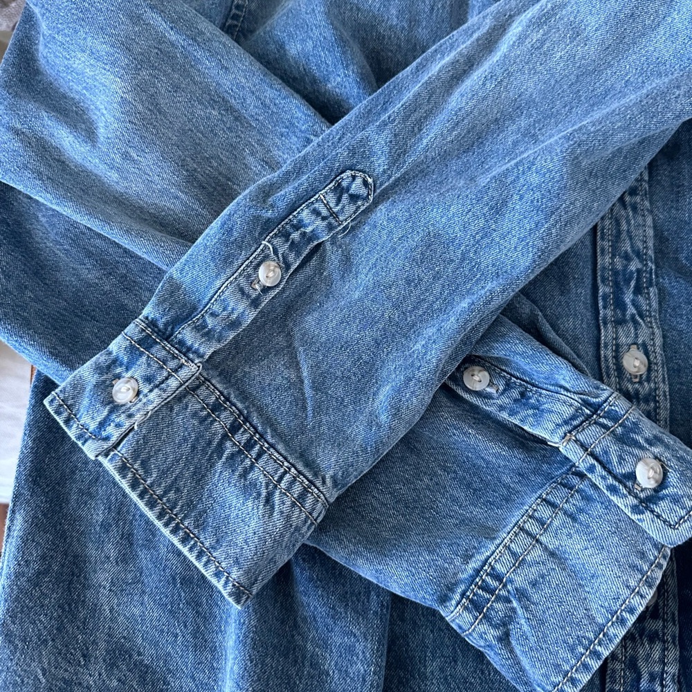 Target Universal Thread Denim Chambray Button-Up … - image 8